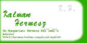 kalman hermesz business card